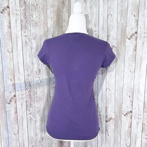 Lost Short Sleeve Graphic Tee | Purple | Crew Neck | Small | Novelty | Y2K - Picture 4 of 12